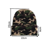 Bonnet tricoté camouflage personnalisé unisexe, chaud d'hiver, à revers, style streetwear décontracté, vente en gros, logo OEM