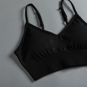 Custom Logo Women’s Racerback Ribbed Knit Seamless Push-Up Sports Bra Backless Fitness Yoga Bra - Product Image 5