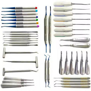 Kit d'instruments d'extraction dentaire pour implants : Élévateurs de racine, extracteurs de dents, PDL, Sinus Lift, en acier, manuel, poignée ergonomique, certifié CE par GS - Product Image 1