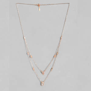 Collier en argent 925 superposé élégant de couleur rose, fait main, pour femme, à porter au quotidien, tendance pour les mariages, les fêtes, les fiançailles - Product Image 4