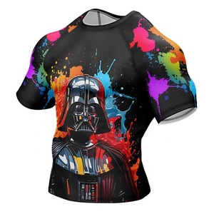 เสื้อรัดกล้ามเนื้อแขนยาวแบบสั่งทำขายดี คุณภาพสูง สำหรับ MMA BJJ ระบายอากาศได้ดี แห้งเร็ว ผลิตจากโพลีเอสเตอร์/สแปนเด็กซ์ พิมพ์ลาย - Product Image 2