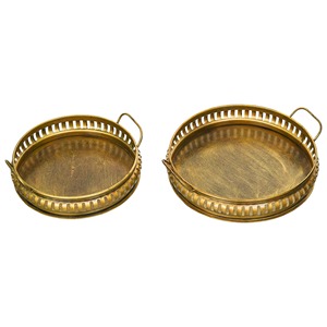 Plateau de service en métal doré de qualité supérieure, en forme de fleur, fait main, poli, décoratif pour mariage, pour la décoration de table. - Product Image 5