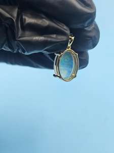 จี้เพชรโมอิสซาไนต์ทรงกลมเจียระไนแบบบริลเลียนท์  ประดับเงินแท้ 925 ชุบทอง  หรูหรา เหมาะสำหรับงานปาร์ตี้  สำหรับผู้หญิง  ประจำเดือนตุลาคม - Product Image 3