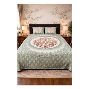 Juego de Sábanas de Algodón Suave Maharaja 300TC, 100x108 Pulgadas, Incluye 4 Piezas: Sábanas Ajustables y Planas de Estilo Americano para Hogar y Hotel - Product Image 1