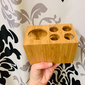 Modern Rustic Wooden Durable Multifunction <b>Toothpaste</b> and Toothbrush Storage <b>Holder</b> Decorative Table Organizer - Product Image 1
