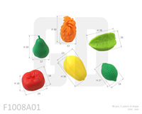 Ensemble de compteurs de fruits éducatifs, Pack de compteurs de fruits en plastique, Compteurs amusants aux fruits, Jouet éducatif de comptage et de tri