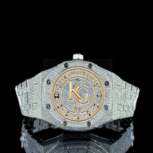 Montre de luxe à cadran rond en acier inoxydable avec lunette en moissanite mécanique et verre saphir - Cadeau unisexe moderne et élégant - Product Image 4