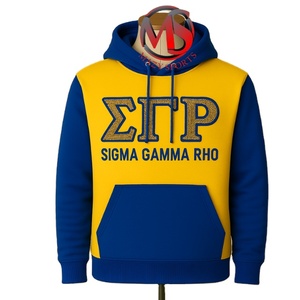 Venta al por mayor Sorority Custom multi color Rhinestone Letters Sigma Gamma Rho Pullover Manga larga Color Block Divine nine hoodies - Product Image 1