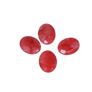 Vente en gros de pierres précieuses naturelles en quartz rouge cerise, taille ovale, pierres lâches pour la fabrication de bijoux, décoration artisanale en vrac, cadeau - Product Image 1