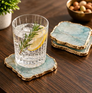 Juego de posavasos de ágata cuadrada de mármol de alta calidad de latón AK de 3 mármol de diseño atractivo para decoración de mesa/utensilios de cocina - Product Image 3