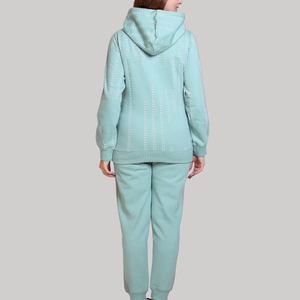 Custom Logo High Quality Custom Acid Wash and Embroidery Logo Soft Cotton Hoodie and Sweatpants Women Tracksuits Two Piece Sets - Product Image 2