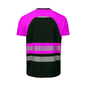 Custom High Visibility Reflective Cotton Silk Screen Printed Safety T-Shirt Short <b>Sleeve</b> Workwear Uniform Pocket Tee Men's - Product Image 4