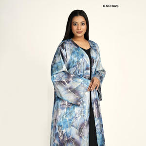 Abaya de qualité supérieure en satin jacquard avec dupatta en mousseline et hijab assorti, idéale pour les mariages et les occasions festives - Product Image 2