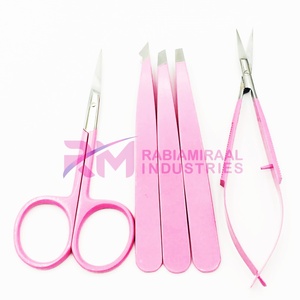Pince à épiler pour sourcils RMI de haute qualité, couleur rose avec revêtement poudré et pointe argentée - Product Image 2