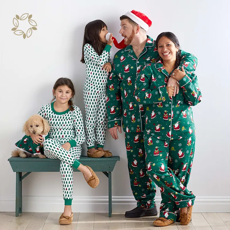 Eşleştirme tatil pijama seti bambu noel pjs özel eşleştirme noel pijama aile tatil eşleştirme için aile pijamaları