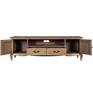 Inaloka Modern Solid Teak Wood <b>TV</b> <b>Stand</b> with Storage for Living Room Furniture - Product Image 3