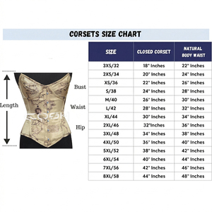 Corset Top Vintage à Imprimé Carte du Monde Sublimé par Transfert Thermique, en Satin, avec Armatures et Bonnets à Armatures - Product Image 6