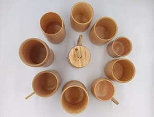 Ensemble de tasses en bambou 99 données dorées faites à la main tasse réutilisable écologique naturelle pour café thé jus eau - Product Image 3