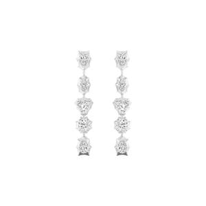 1.00 CTW Multi shape Lab Grown Diamond <b>Drop</b> Earrings, Georgian Cut Down Diamond Dangle Earrings, Vintage Style Bridal Earrings - Product Image 4