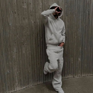 ชุดเซ็ตฮู้ดดี้ปักลายสไตล์ Y2K พร้อมกางเกงวอร์ม ซิปหน้า ยูนิเซ็กส์ สตรีทแวร์ฮาราจูกุ ชุดลำลองแฟชั่นสำหรับคู่รัก ผู้ชาย - Product Image 3