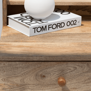 Escritorio de Madera con Puerta de Ratán Vandana Vesta Altis, Muebles de Oficina Modernos de Madera Maciza Natural - Product Image 5