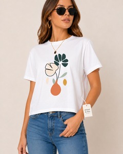 เสื้อยืดทรงบ็อกซี่สำหรับผู้หญิง เสื้อยืดโอเวอร์ไซส์ทรงหลวมลำลองอินเทรนด์ แขนสั้น ผ้าฝ้ายนุ่ม สวมใส่สบาย ระบายอากาศได้ดี มีสไตล์ - Product Image 5