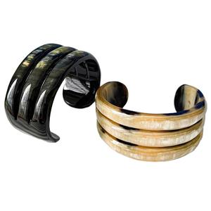 Buffalo Horn Cuff Bangle Irregular Shape <b>Polished</b> <b>Black</b> Natural Craft Art Eco-Friendly Handmade Durable Collectible Jewelry - Product Image 4