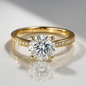 Most Selling Minimalist Round Cut Pave Settings Diamond <b>Ring</b> for Everyday Wear Office Use and Elegant Styling Available In Sale - Product Image 2