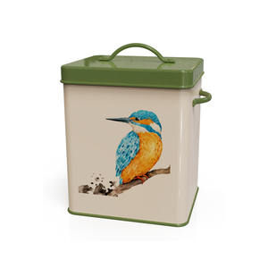 Flower Food Storage Container Rectangle Metal Enameled Airtight Kitchen Use with Metal Lid and Handle - Product Image 4