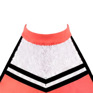Haut court de cheerleading sans manches blanc corail et noir pour femmes et filles, idéal pour l'entraînement d'équipe et les performances athlétiques - Product Image 3
