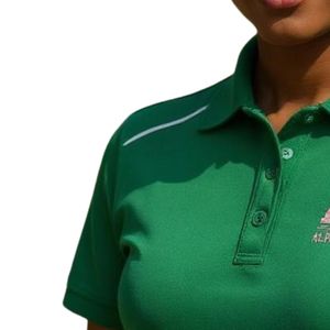 Polo de Manga Corta Verde para Mujer con Logotipo Bordado en Rosa, Cuello Camisero, Informal, de Algodón, Uniforme de Golf, Suave, Cómodo y a la Moda - Product Image 6