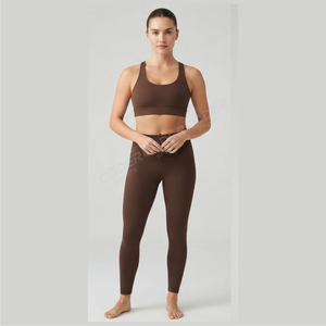 Conjunto Deportivo en Oferta, Pantalones de Yoga Cortos, Sólidos, de Cintura Alta, con Sujetador Deportivo, Traje de Yoga sin Costuras para Mujer, Conjuntos de Fitness para Gimnasio - Product Image 2