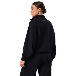 Chaqueta Negra Tipo Waffle con Cierre Completo, Cuello Alto, Manga Larga, Informal, para Gimnasio, Uso Diario, Cómoda - Product Image 2