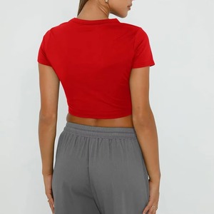 Next <b>Level</b> Women's Crop Tops Baby Tee Solid Short Sleeve Cotton T-Shirts Tops Casual Street Wear Woman Tops Baby Tee for Women - Product Image 5