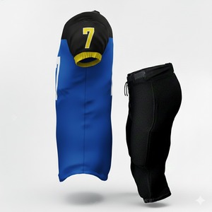 Maillot de football américain sur mesure à taille élastique avec impression personnalisée intégrale 100% polyester à manches courtes - Product Image 2