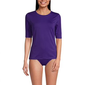 Womens Plus Size Short Sleeve Rash Guard Custom Sublimated <b>Ombre</b> Swim Shirt UPF 50 Sun Protection <b>Top</b> Wholesale Bulk - Product Image 4