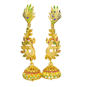 Peacock Dangle Earrings-Fashion Statement Jewelry - Product Image 2