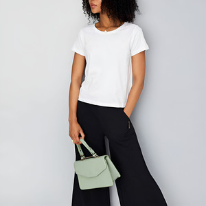 High-Quality <b>Women's</b> <b>White</b> O-Neck <b>Short</b> <b>Sleeve</b> T-<b>Shirt</b> Regular Fit Cotton Jersey Casual Solid Color Breathable All Seasons - Product Image 3