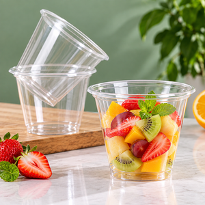 Gobelets jetables en plastique PET transparent EcoRev avec logo personnalisé imprimé, modèle ECO38, sérigraphiés pour thé au lait et café - Product Image 5