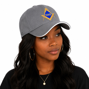 Casquette de baseball élégante en coton à visière incurvée, style franc-maçon, pour la Sœurité et les confréries grecques, avec emblèmes maçonniques hérités - Product Image 1