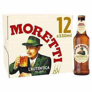 Bière Birra Moretti LAutentica, bouteilles de 330 ml, cartons de 24, couleur dorée et amertume équilibrée, pour une bière de qualité supérieure - Product Image 1