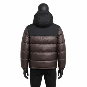 Veste d'hiver pour homme, veste matelassée à capuche bicolore personnalisée, imperméable, épaisse, rembourrée, coupe-vent, parka d'extérieur - Product Image 3