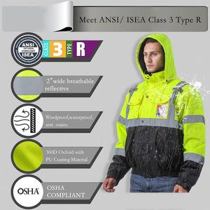เสื้อแจ็คเก็ตนิรภัยสะท้อนแสงแบบ Hi-Vis สำหรับงานก่อสร้าง ฤดูหนาว พร้อมบริการสกรีนโลโก้ตามสั่ง  วัสดุสะท้อนแสง 3M - Product Image 6