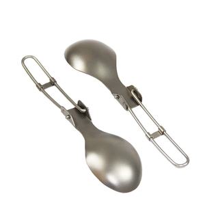 Cuchara de titanio plegable para senderismo, acampada y montañismo - Product Image 1