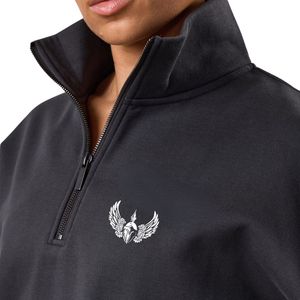 Sweat-shirt à col montant gris foncé pour femme, coupe oversize, manches longues, style streetwear décontracté, toucher doux, pour le quotidien - Product Image 6