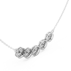 Collier barre à cinq cercles en diamant de laboratoire doré – Pendentif géométrique à multiples halos horizontaux en diamant, bijoux minimalistes en diamant - Product Image 4