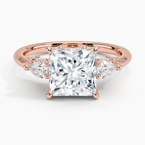 Anillo de Diamantes Cultivados en Laboratorio, Corte Princesa, VVS2, Forma de Pera, Marquesa, Redonda, Oro de 14K y 18K, Tres Piedras, Anillo de Compromiso y Boda, Joyería Fina - Product Image 3