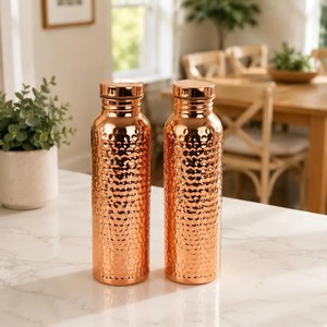 Pure Copper <b>Water</b> <b>Bottle</b> Leakproof Reusable Drinking <b>Bottle</b> For Home Office Travel Gym And Outdoor Use - Product Image 2