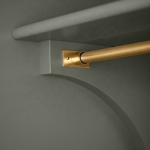 Tringle de penderie murale/plafond en métal élégante, design détachable, pour chambre à coucher, finition noir mat, pour suspendre les vêtements - Product Image 6