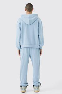 OEM Manufacturers Custom Apparel Streetwear Boxy Fit Cropped Fleece Men's Hoodie Jogger <b>Set</b> Cut <b>Sew</b> Sweatsuit Tracksuit for Men - Product Image 3